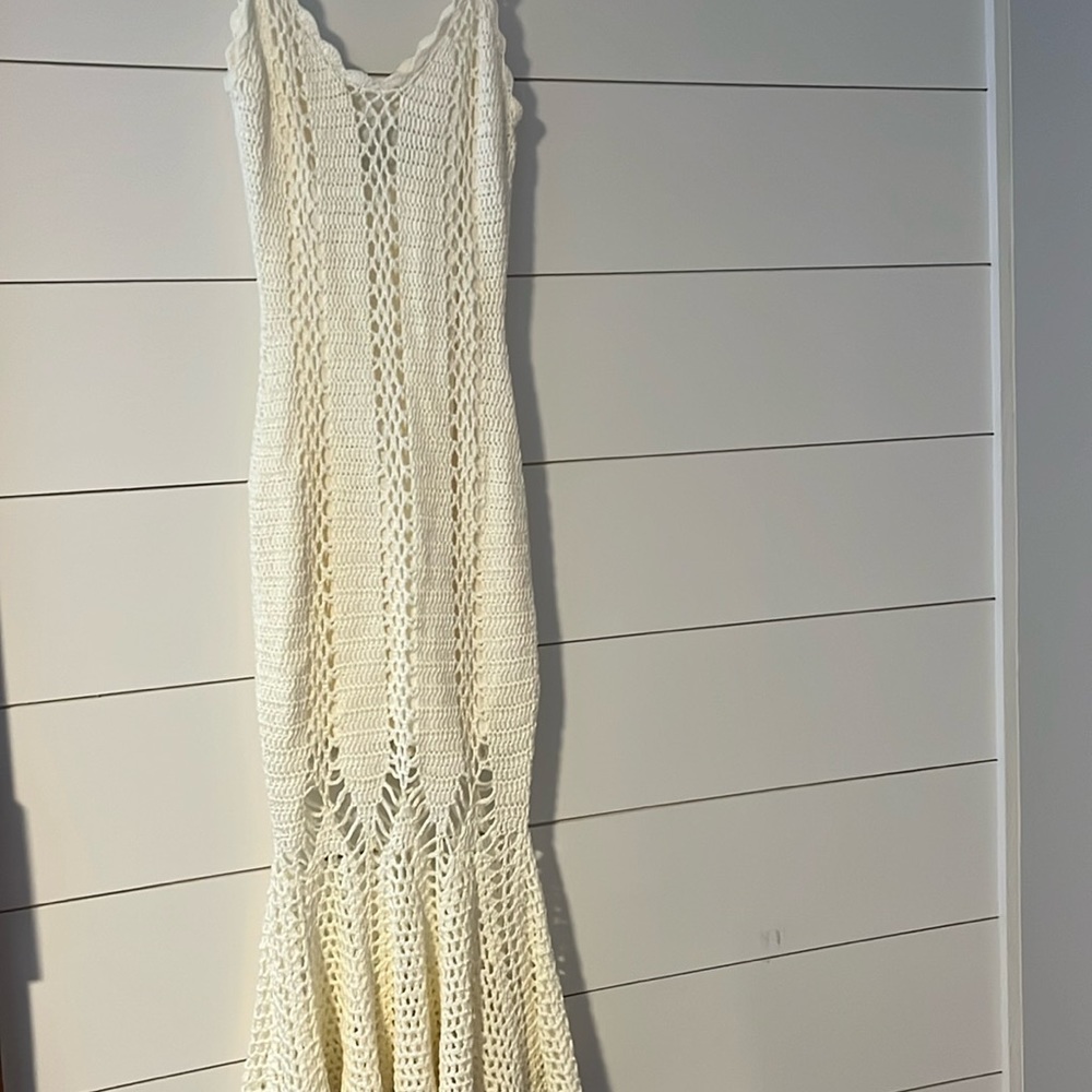NWT - Dreamers by Debut Crochet White Midi Dress